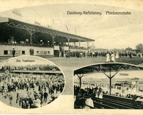 Postkartenansicht der Rennbahn am Raffelberg