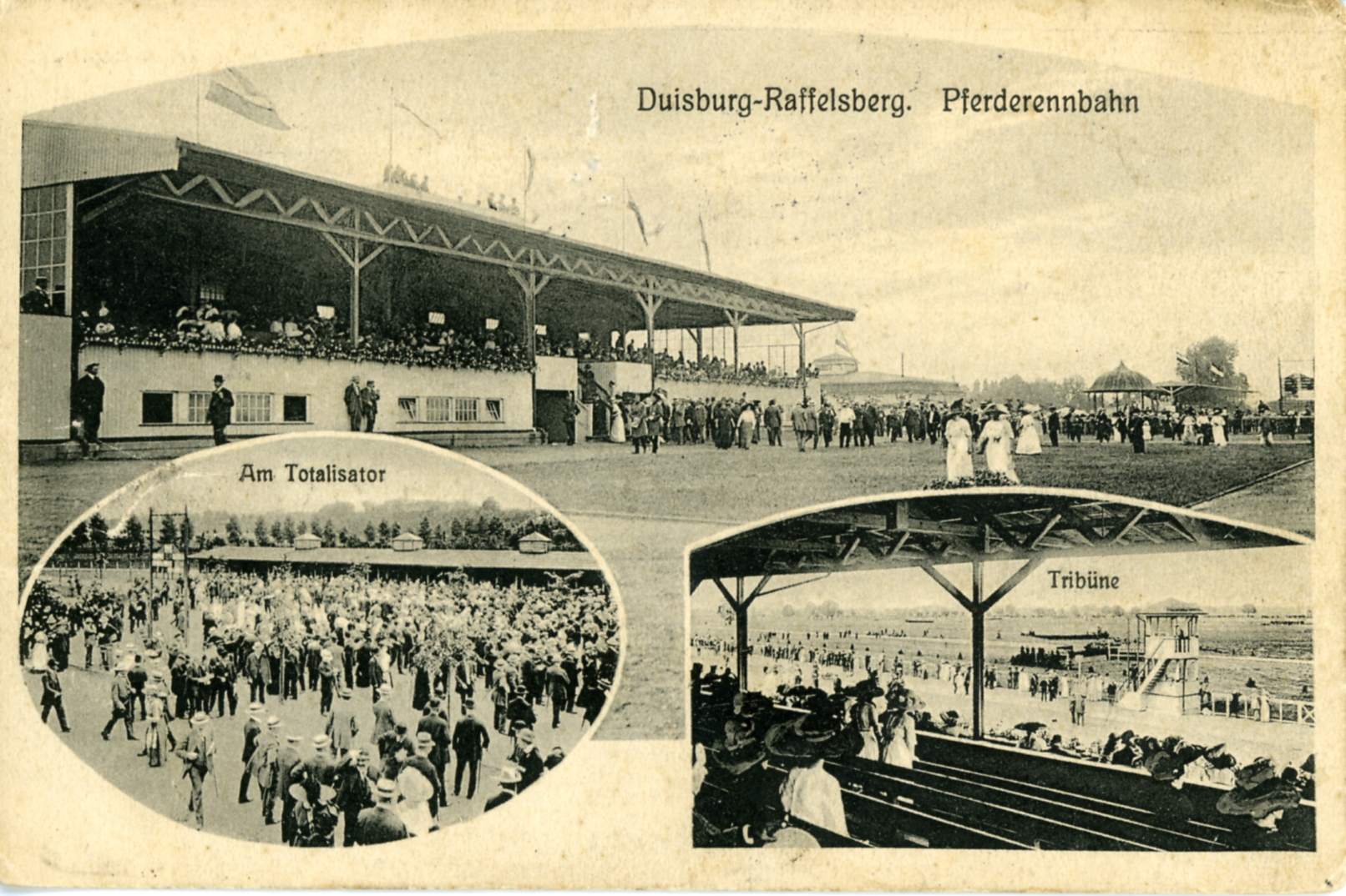 Postkartenansicht der Rennbahn am Raffelberg