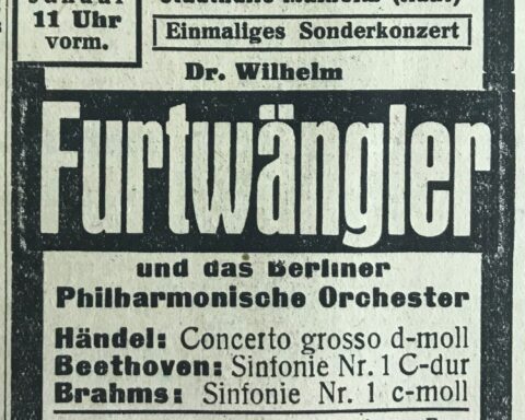 Konzertankündigung der Berliner Philharmoniker (Anzeige in der Mülheimer Zeitung vom 19. Januar 1940)