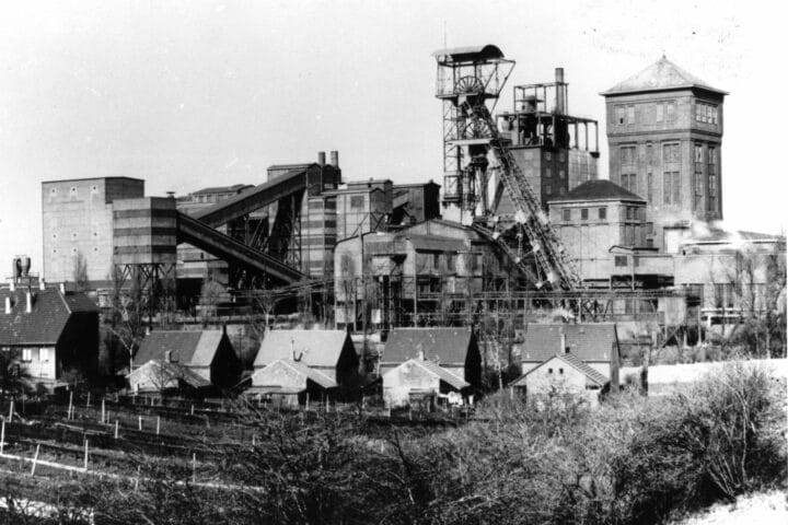Gesamtansicht der Schachtanlage Rosenblumendelle 1/2 Ende der 1950er Jahre