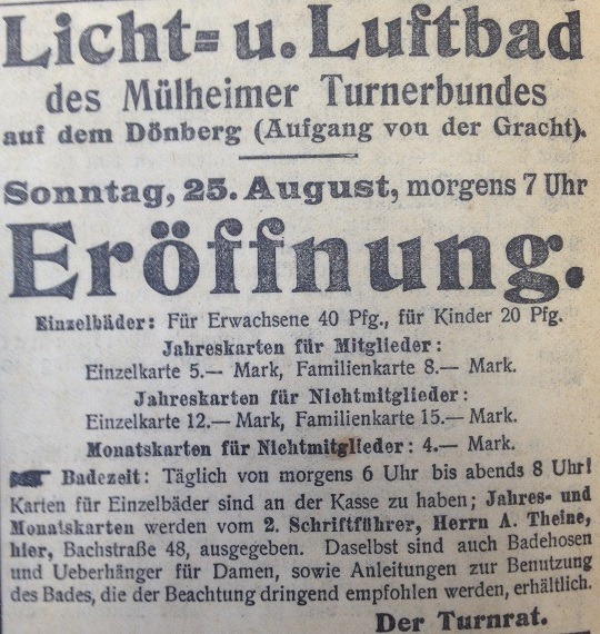 Werbung für das Licht- und Luftbad (Quelle: Stadtarchiv)