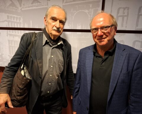 Christoph Wilmer (rechts) und Paul Hofmann am 24. September 2026 im Haus der Stadtgeschichte (Foto: T. Emons)